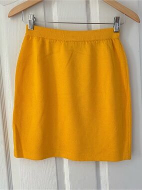 St. John Collection Yellow Knit Mini Skirt
